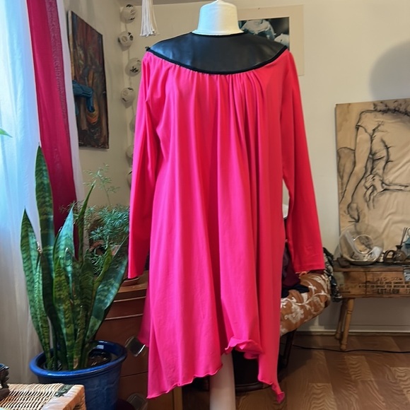 Fuchsia Extravagant Tunic, Wrap Top TT08 Women's L Shapeless Hot Pink - Picture 3 of 13